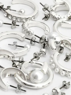 Lot De 9 Paires De Clous D'oreilles Et Créoles