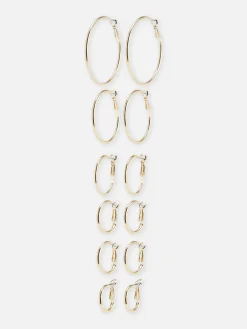 Lot De 6 Paires De Créoles De Tailles Variées