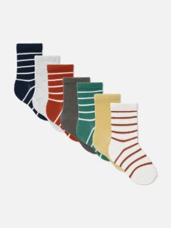 Lot De 7 Paires De Socquettes Rayées