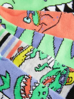 Lot De 5 Paires De Socquettes à Motif Dinosaures