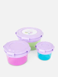 Lot De 3 Pots à Encas Ronds
