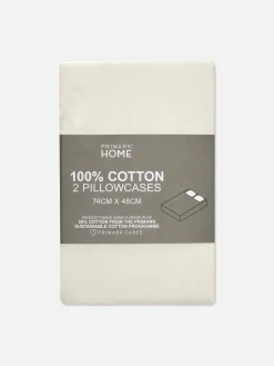 Lot De 2 Taies D'oreiller En Satin Blanc