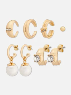Lot De 6 clous Et Boucles D'oreilles à Clip En Strass