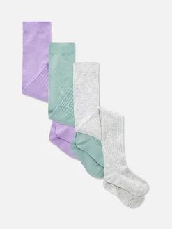 Lot De 3 collants Côtelés Variés