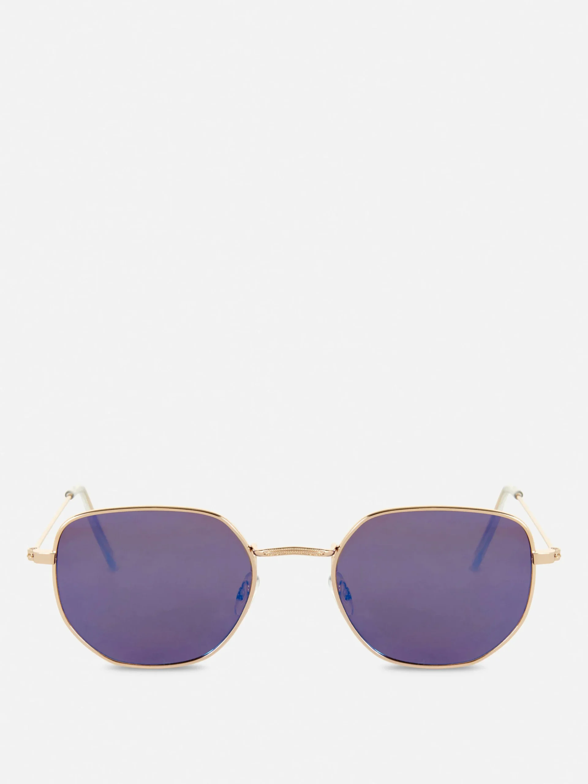 Lunettes De Soleil à Monture Hexagonale En Métal