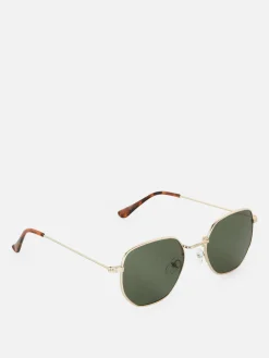 Lunettes De Soleil à Monture Hexagonale En Métal