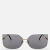 Lunettes De Soleil Incurvées Sans Monture Rita Ora
