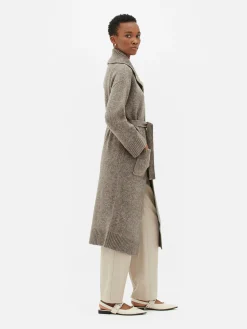 Manteau-cardigan Long Tricoté