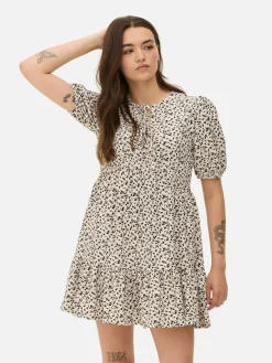 Mini Robe Froncée à Smock