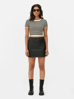 Mini-jupe En Simili Cuir