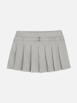 Mini-jupe Plissée à Boucle