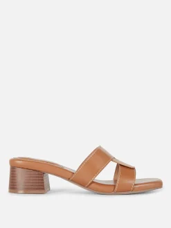 Mules à Talons Avec Bride à Maillon
