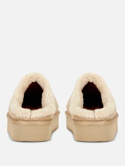 Mules Doublées En Fausse Fourrure