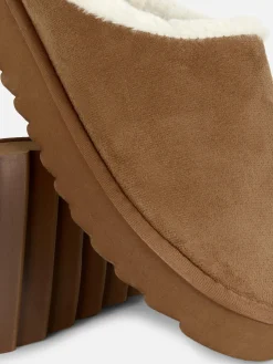 Mules Doublées En Fausse Fourrure