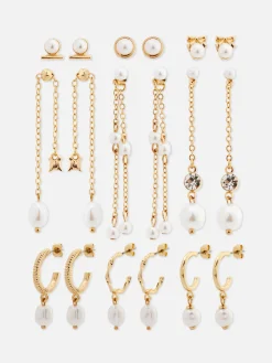 9 paires De Boucles D'oreilles à Fausses Perles