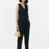 Pantalon Taille Haute Surpiqué