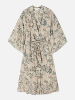 Peignoir En Satin à Fleurs