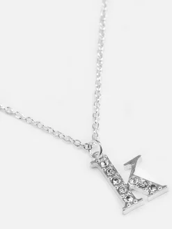Pendentif à Initiale Et Strass