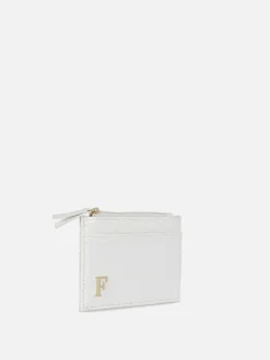 Porte-cartes Effet Croco à Initiale