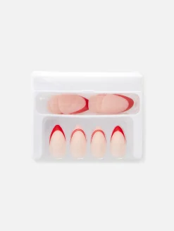 PS... Faux Ongles à Pointe Brillante Contrastée