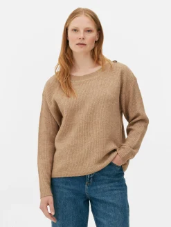 Pull à Encolure Bateau Et à épaules Boutonnées