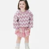 Pull En Maille Duveteuse à Motif Zigzag