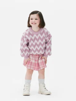Pull En Maille Duveteuse à Motif Zigzag