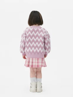 Pull En Maille Duveteuse à Motif Zigzag