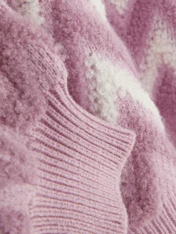 Pull En Maille Duveteuse à Motif Zigzag