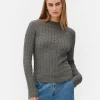 Pull En Maille Torsadée à Col Montant