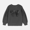 Pull En Velours à Manches Bouffantes Avec Nœud