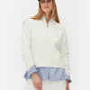 Pull Tricoté à Encolure Zippée
