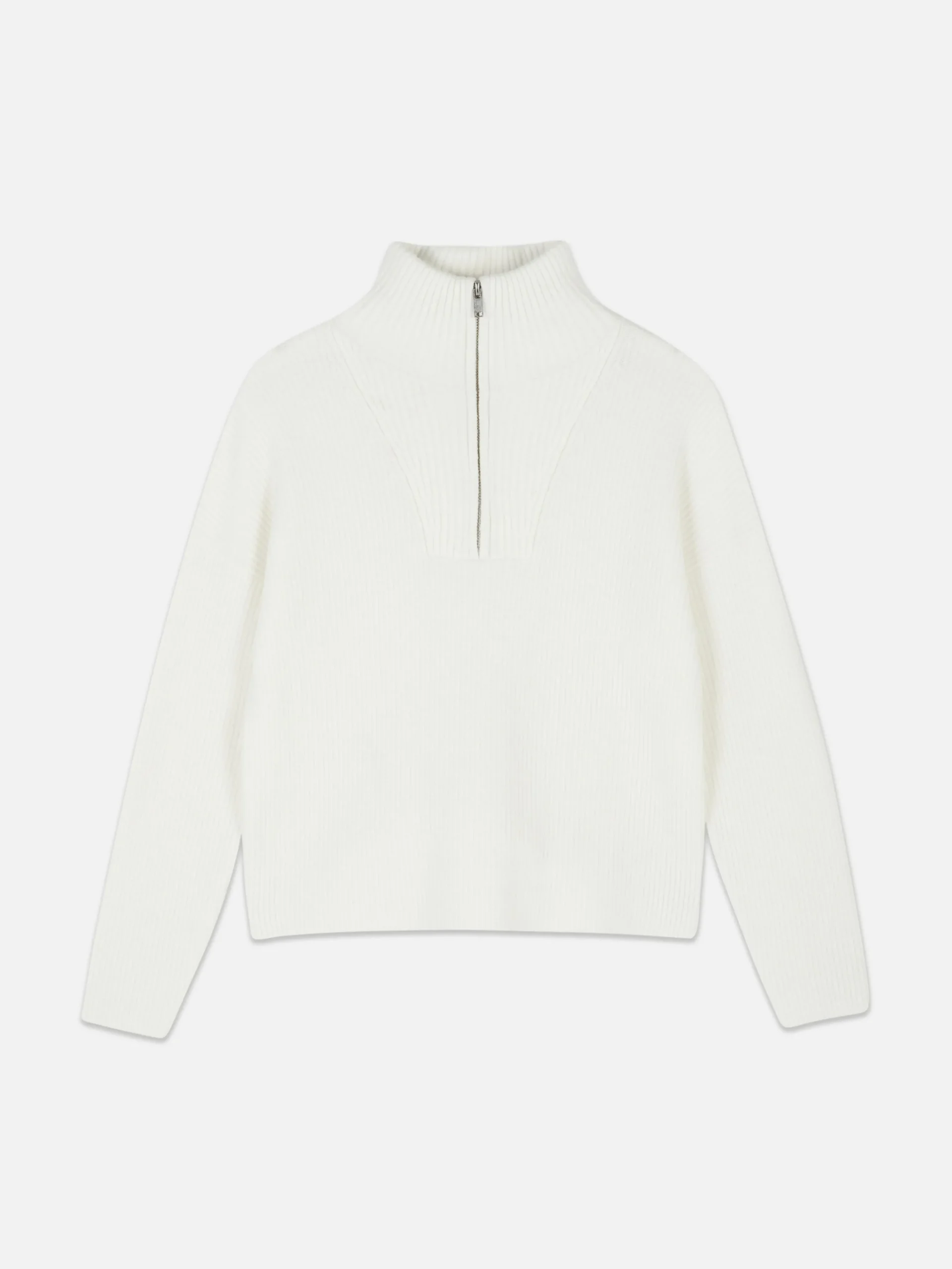 Pull Tricoté à Encolure Zippée