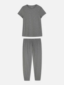 Pyjama à Manches Courtes En Jersey Imprimé