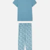 Pyjama à Manches Courtes Et Motif