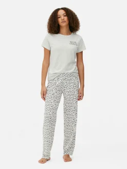 Pyjama à Manches Courtes Graphique En Jersey
