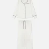 Pyjama Chemise à Manches Longues En Satin