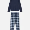 Pyjama En Coton Brossé à Carreaux
