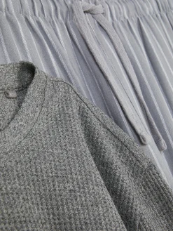 Pyjama En Coton Brossé à Rayures