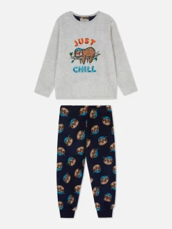 Pyjama En Molleton à Motif Paresseux