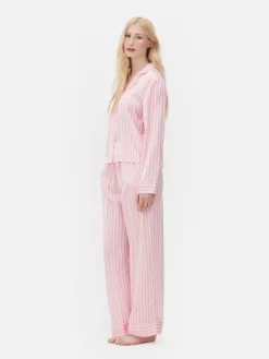 Pyjama En Satin à Manches Longues