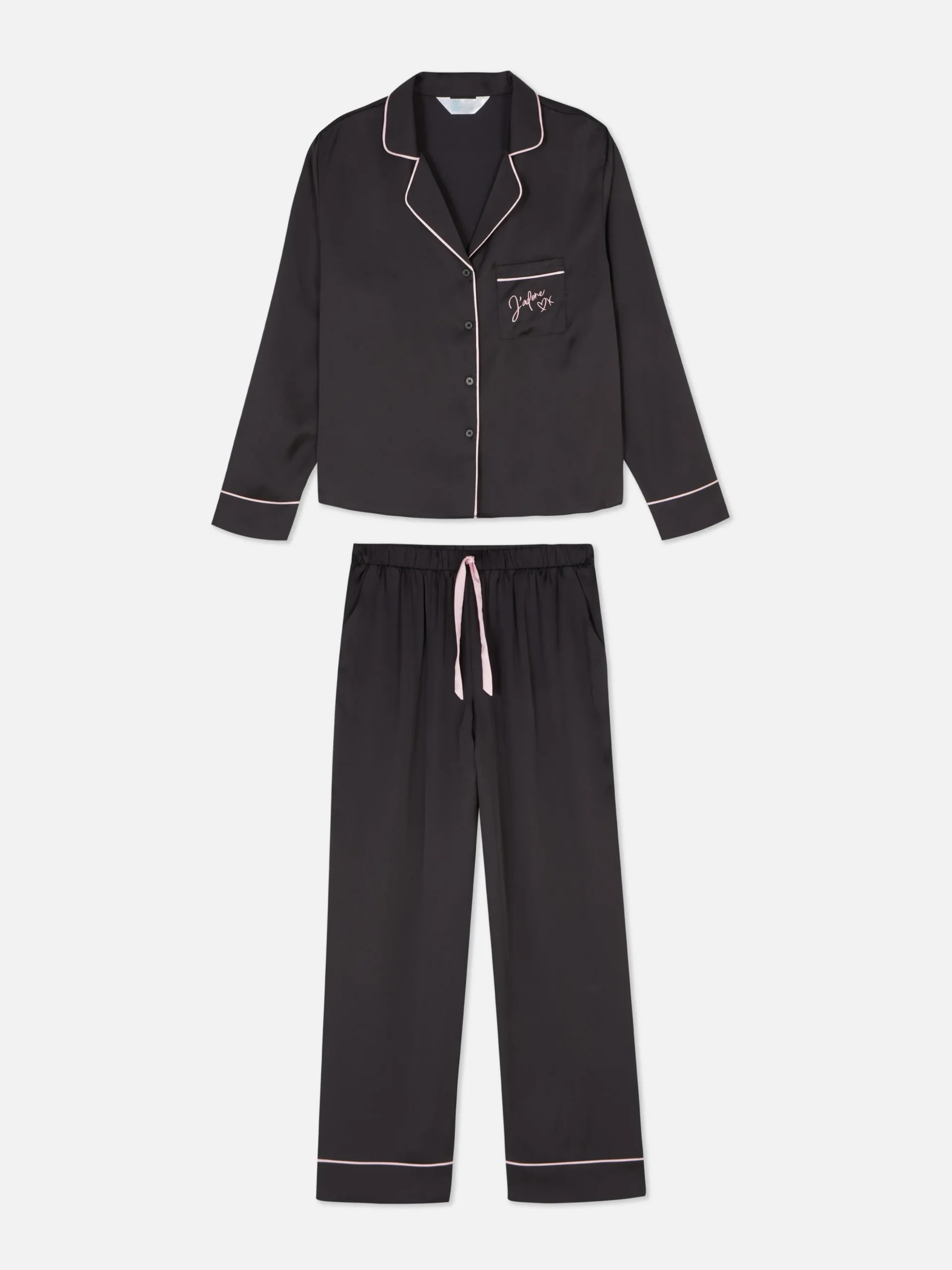 Pyjama En Satin à Manches Longues