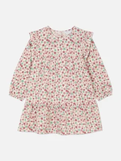 Robe à Volants à Motif Floral
