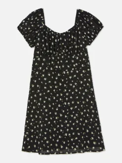Robe Froncée à Fleurs