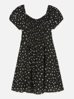 Robe Froncée à Fleurs