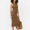 Robe Mi-longue Côtelée à Dos Nageur