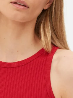Robe Mi-longue Côtelée à Dos Nageur