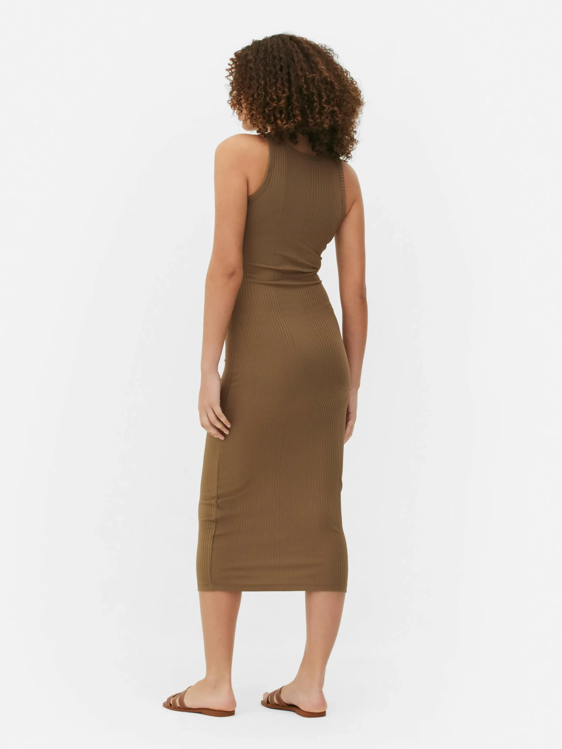 Robe Mi-longue Côtelée à Dos Nageur