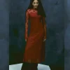 Robe Mi-longue En Dentelle à Col Montant Beetlejuice X Colleen Atwood