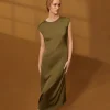 Robe Mi-longue En Satin The Edit